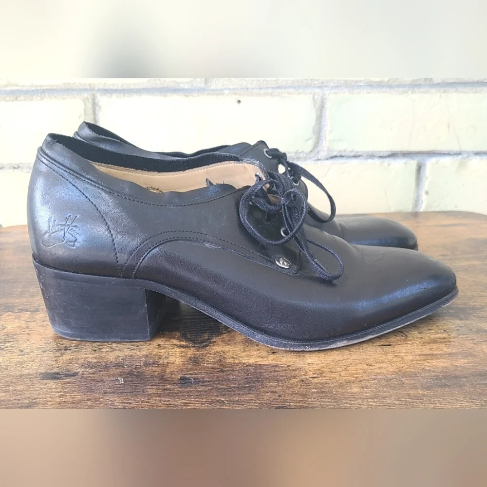 John Fluevog Black Leather Women's Shoes